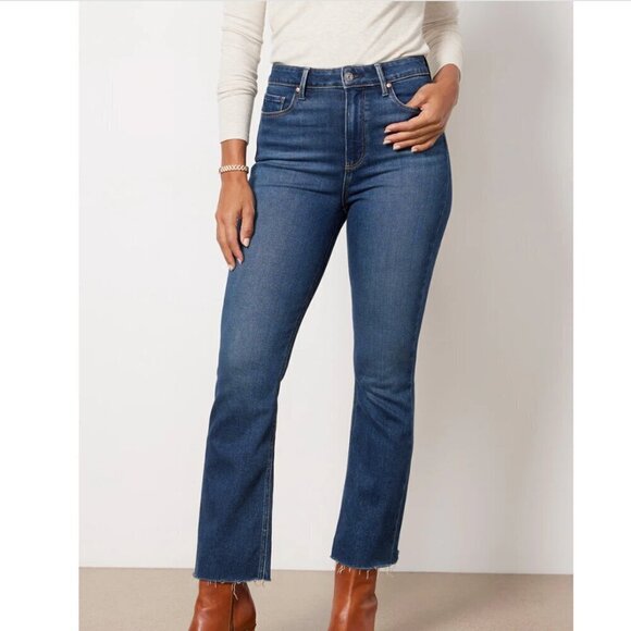 New! PAIGE‎ Claudine Seamed Raw Hem Jeans- Sketchbook - Picture 1 of 8